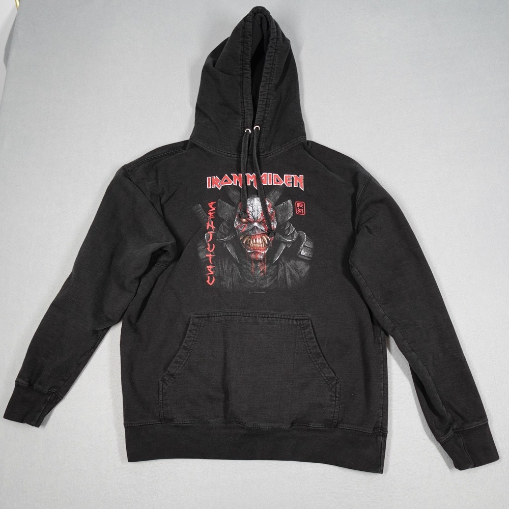 Iron Maiden Hoodie Mens Large Black Senjutsu Eddie Graphic Rock Band